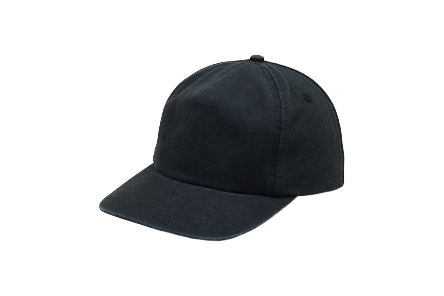 5 Panel Canvas Cap Washed Black