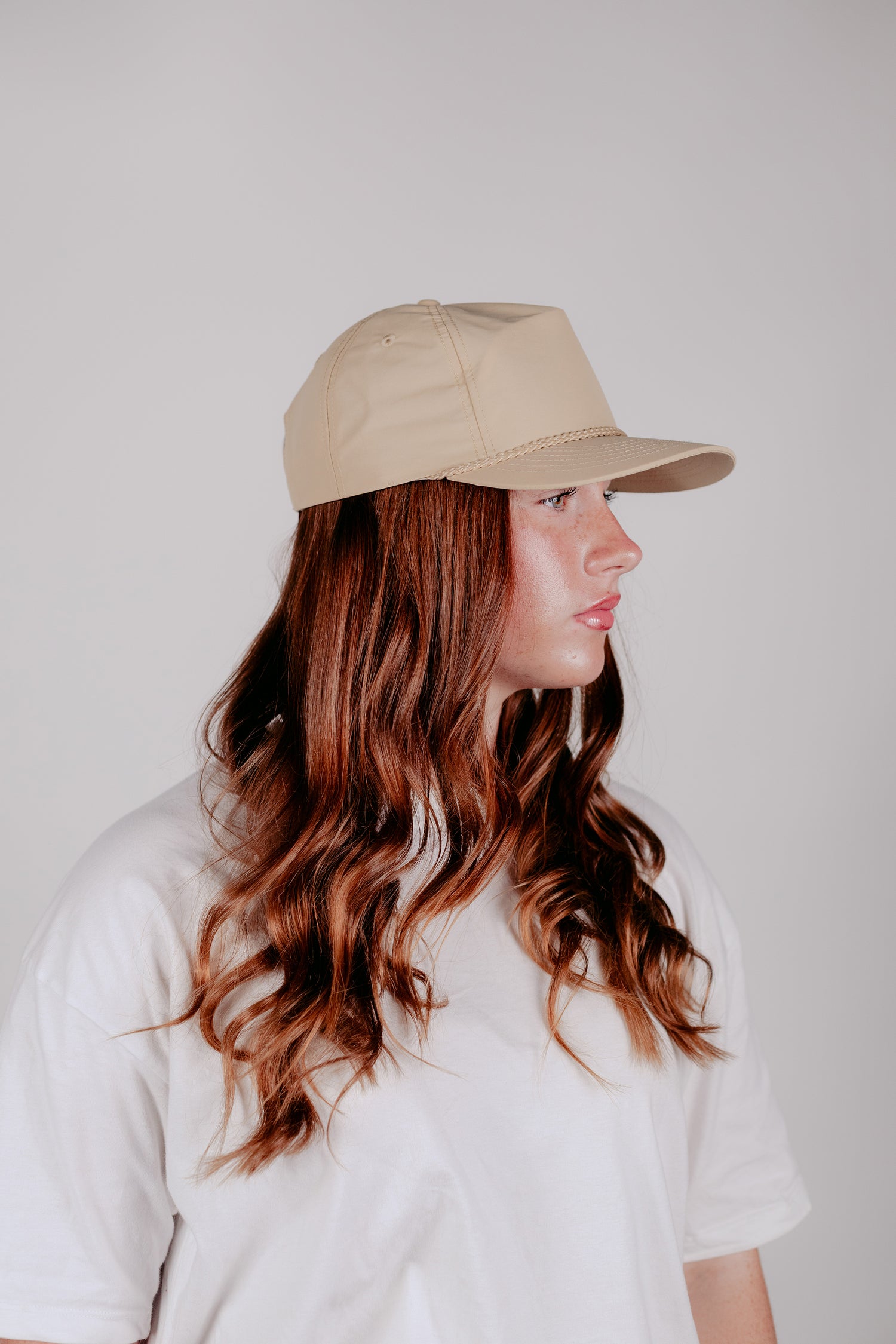5 Panel Nylon Cap Sand
