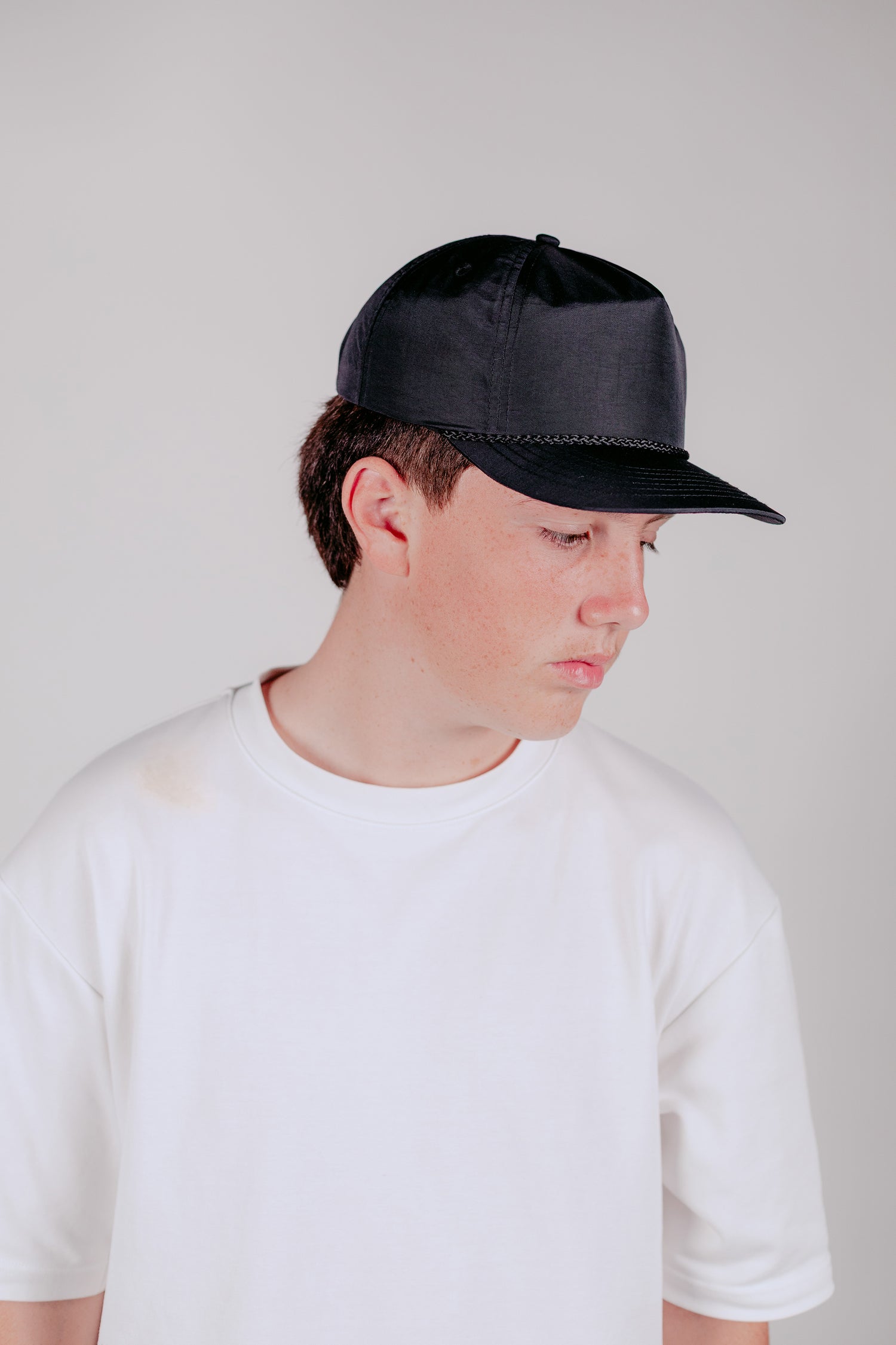 5 Panel Nylon Cap Black