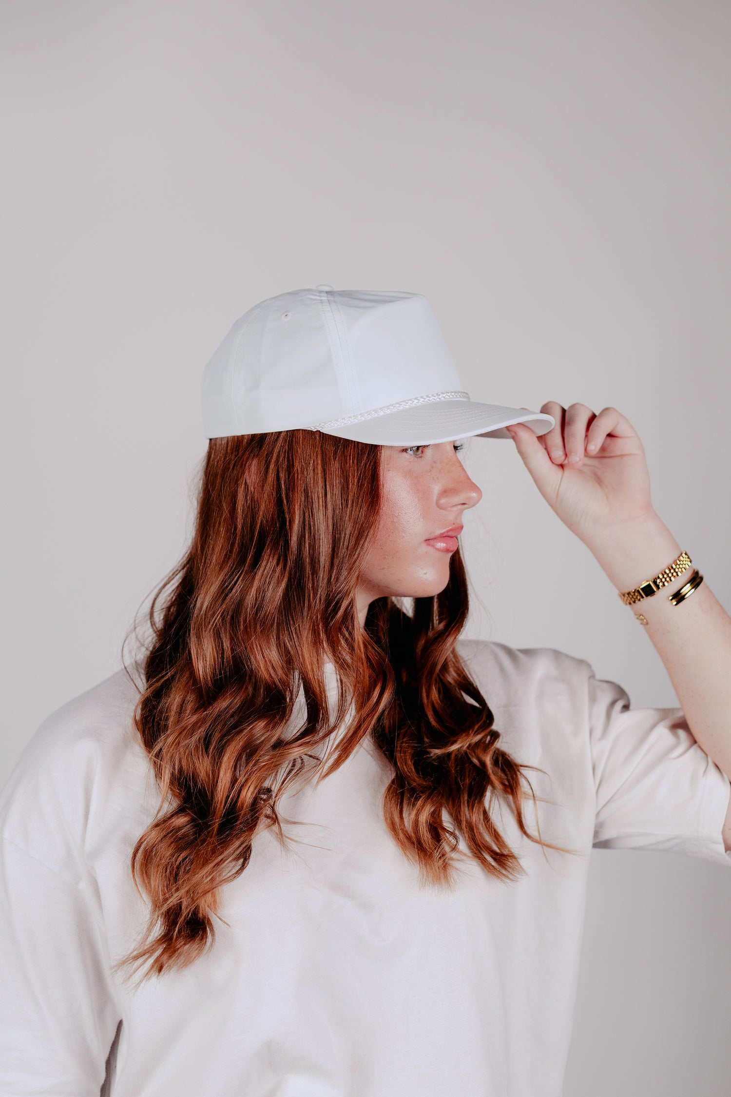 5 Panel Nylon Cap White