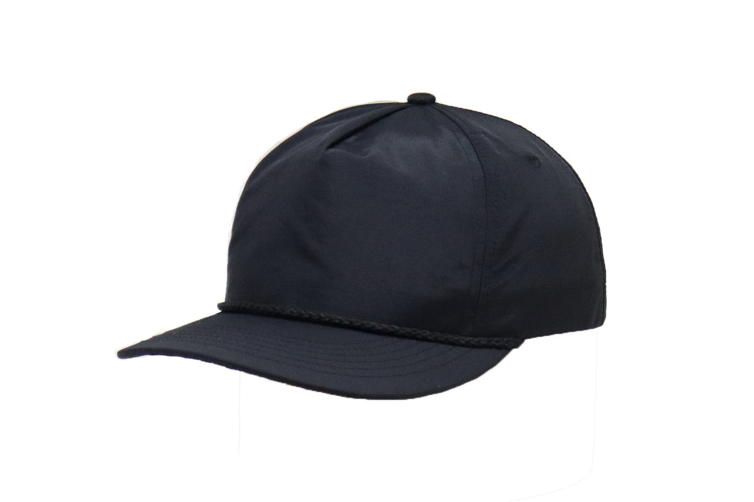 5 Panel Nylon Cap Black