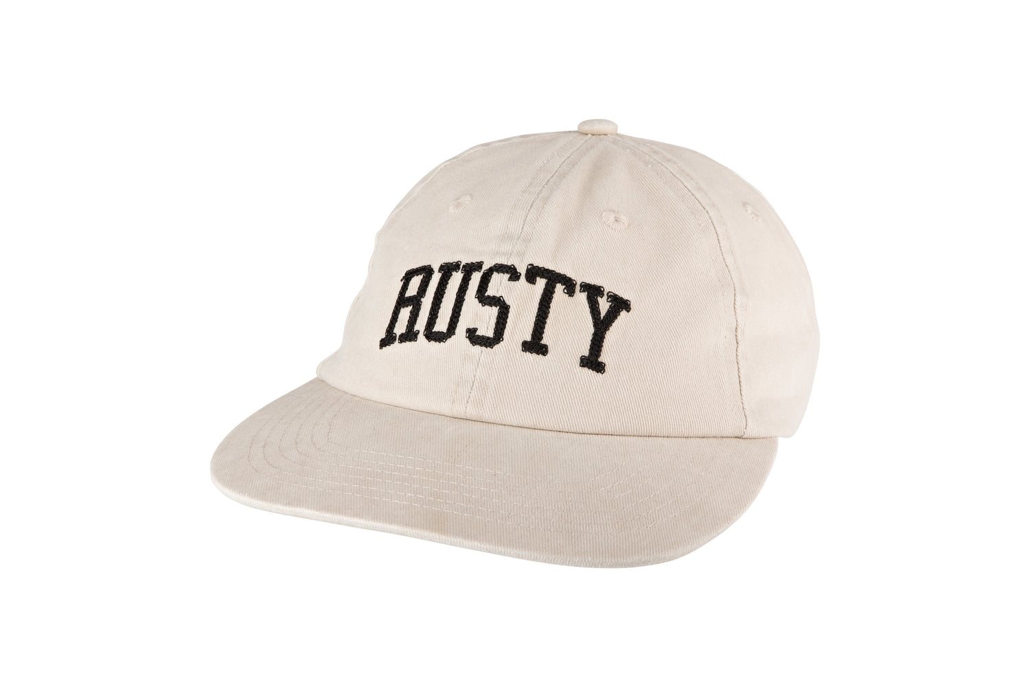 6 Panel Flat Peak Cap with Chain Stitch Embroidery