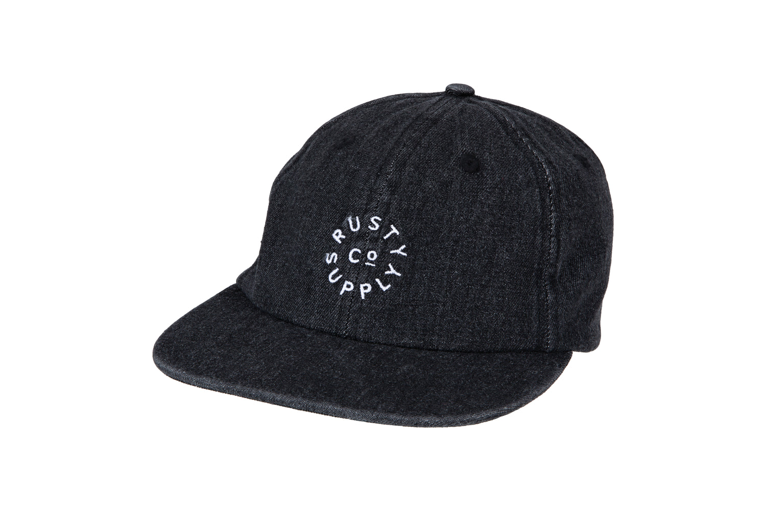 6 Panel Heavy Wash Flat Peak Cap