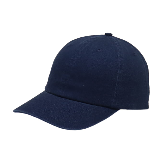 6 Panel Cap Navy with Leather Back Fastening &amp; Buckle