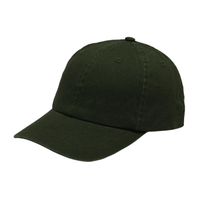 6 Panel Cap Olive with Leather Back Fastening &amp; Buckle