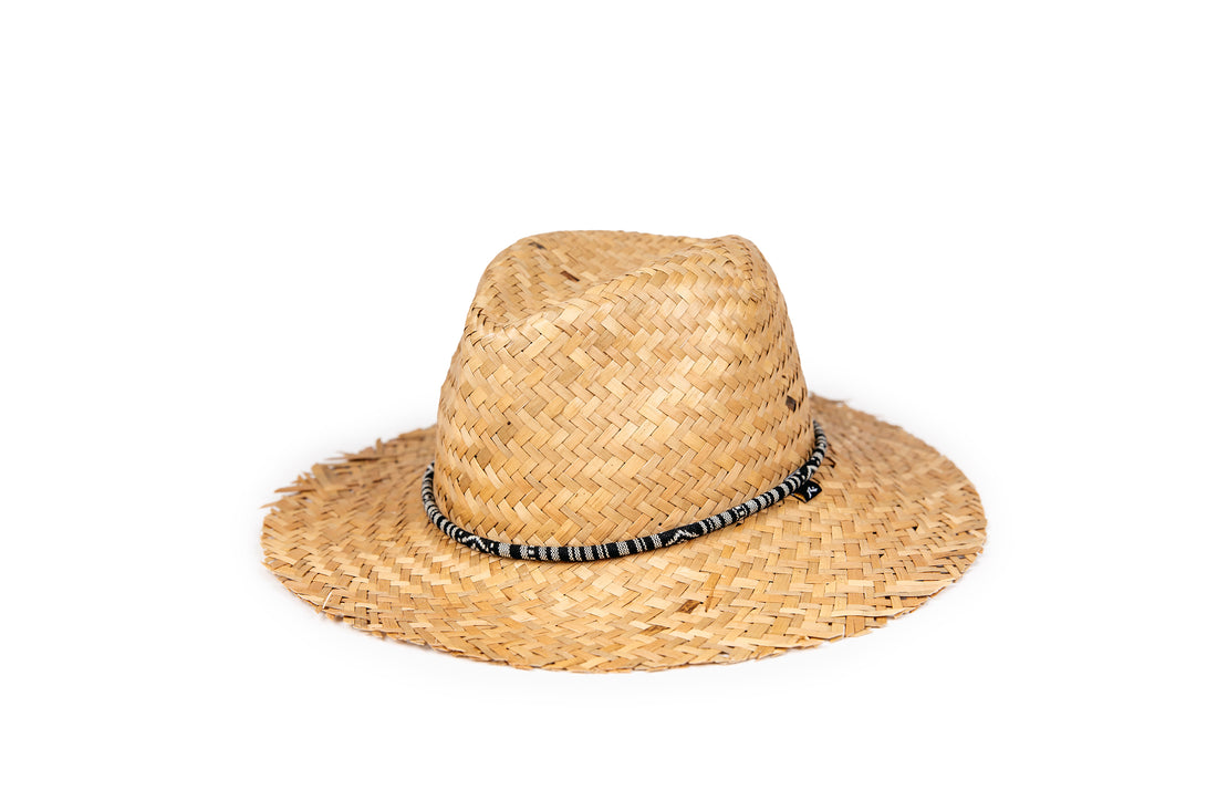 Raw Edge Short Brim Straw Hat