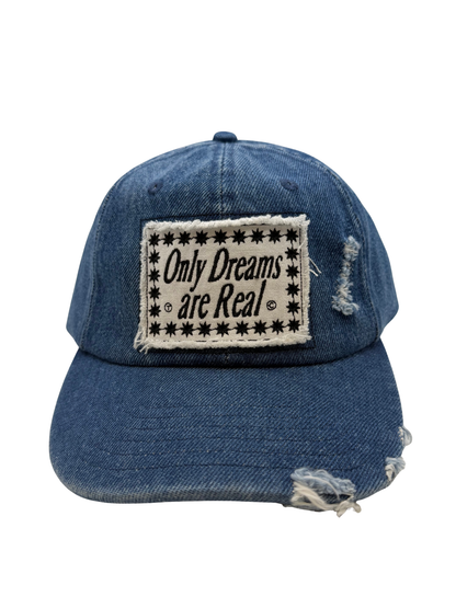 Distressed Denim 6 Panel Cap